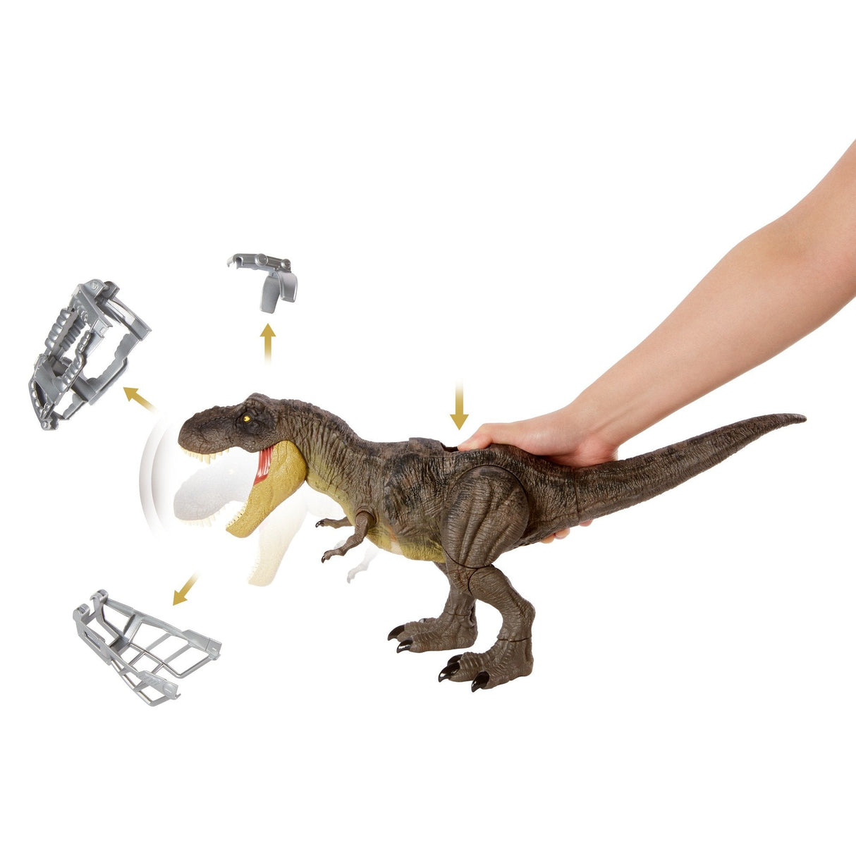 Mattel Jurassic World Stomping Battle Acción T-Rex Mini-Play Figura Gwd67