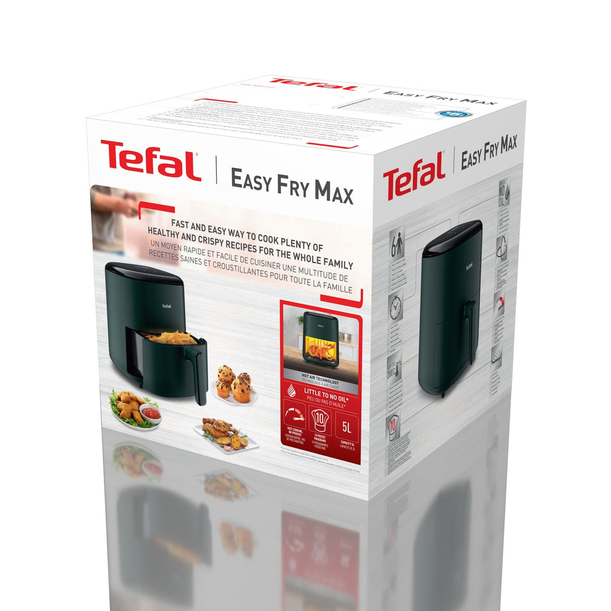 Freidora De Aire Tefal Easy Fry Max Ey245b Sencillo 5 L Independiente 1500 W  Caliente Gris