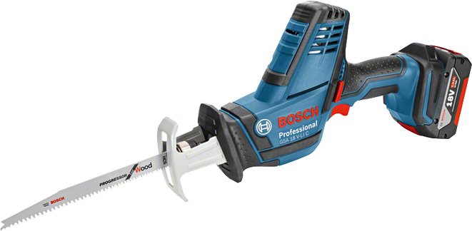 Sierra Alternativa Inalámbrica Bosch Gsa 18v-Li C Professional, 18 Voltios (Azul/Negro, 2x Batería Li-Ion 5,0ah, En L-Boxx)