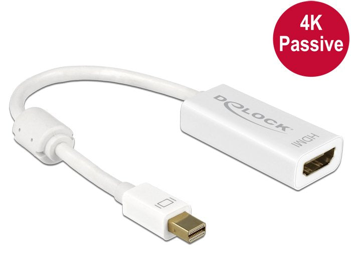 Delock Adapter Mini Displayport 1.2 Stecker > Hdmi Buchse 4k Passiv Weiss