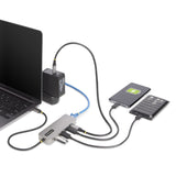 Startech 10g2a1c25epd-Usb-Hub Base Para Portátil Y Replicador De Puertos Alámbrico Usb 3.2 Gen 2 (3.1 Gen 2) Type-C Gris