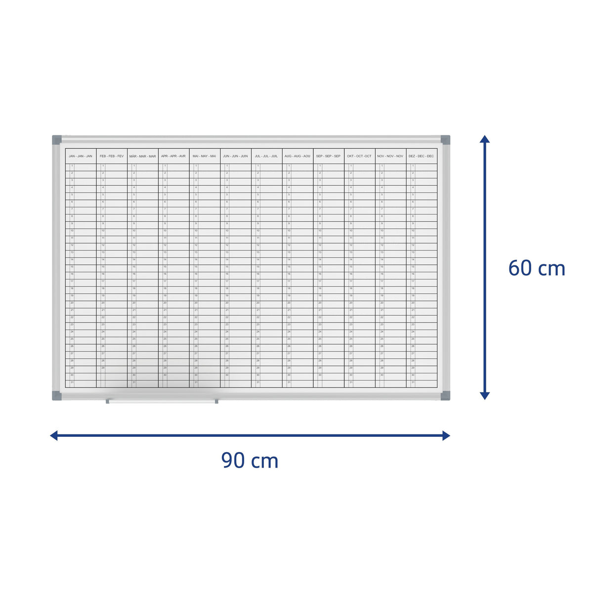 Maul Whiteboard Jahresplaner Maulstandard 60x90cm