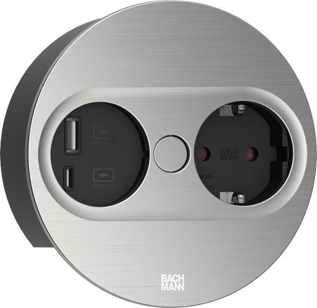 EAN 4057298128974 - Bachmann 946.004 toma de corriente Type F + USB A + USB C Acero inoxidable imagen 1
