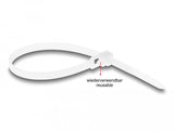 Delock Cablebinder Wiederverwendbar L 200 X B 4,8 Mm 100 Stück Weiss