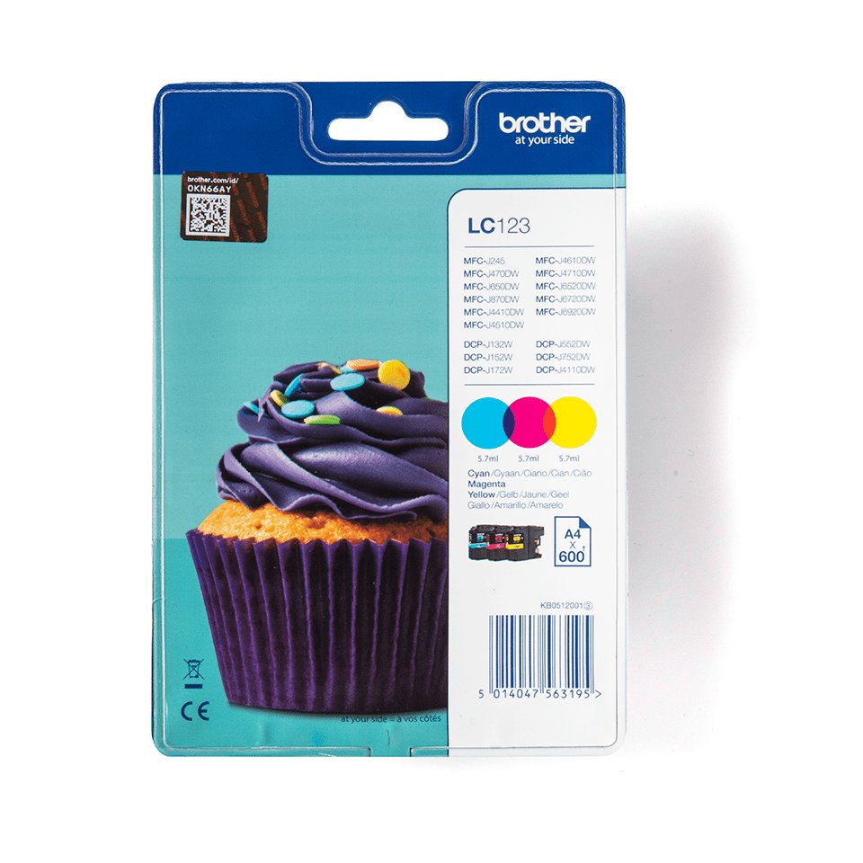 EAN 5014047563201 - Brother LC123RBWBPDR cartucho de tinta 1 pieza(s) Original Cian, Magenta, Amarillo imagen 1