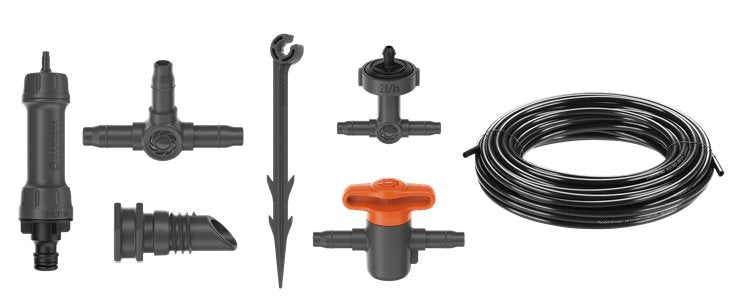 Set De Riego Por Goteo Micro-Drip-System Gardena Balcón, 15 Plantas, Goteros (Negro/Gris, Modelo 2023)