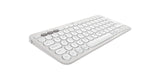 Teclado Inglés + Ratón Logitech Pebble 2 Combo Rf Wireless + Bluetooth Qwerty Internacional De Ee.Uu. Blanco