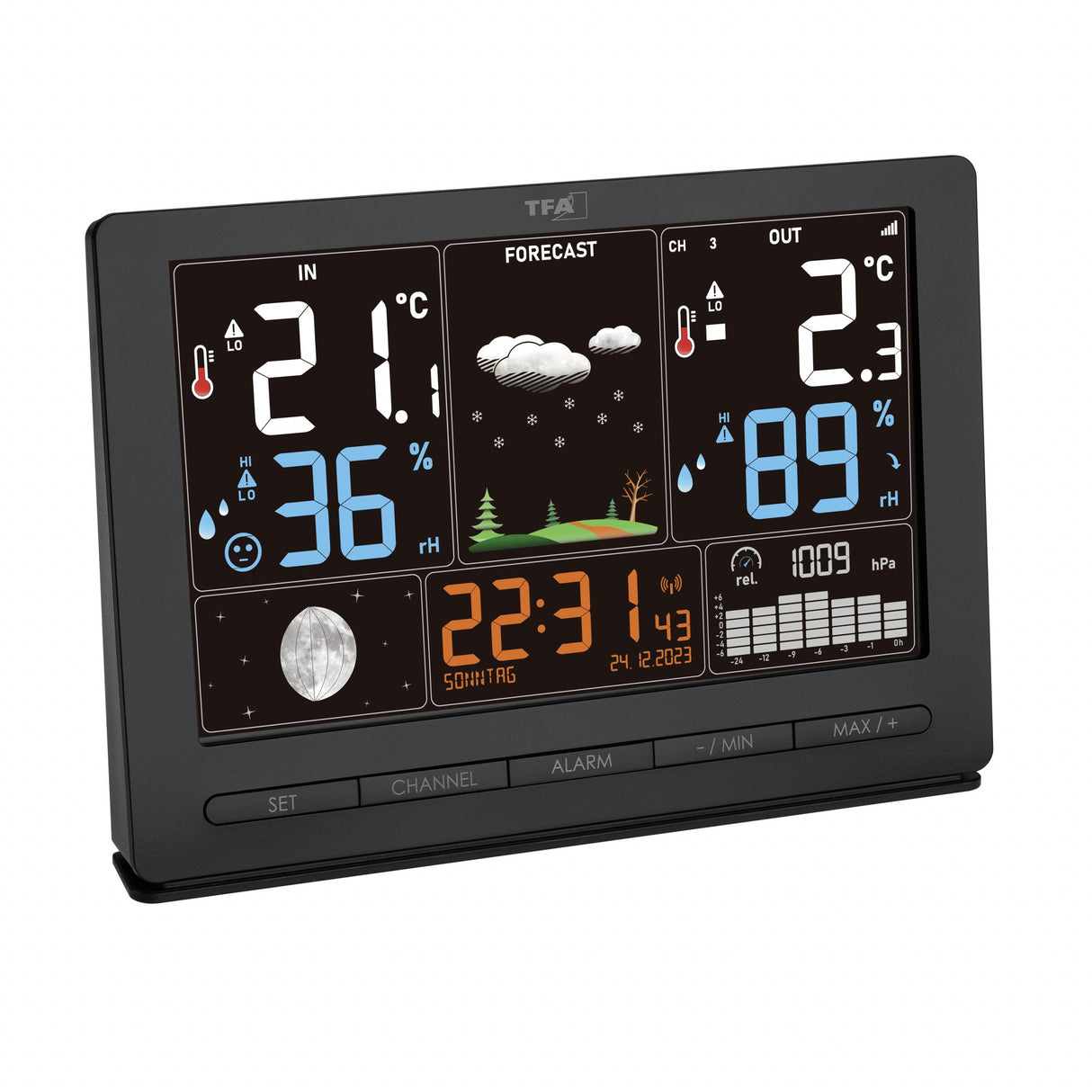 Tfa 35.1118.01 Estación Meteorológica Radio Season Negra