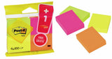 Post-It Pack De 4 Blocs De 100 Notas Adhesivas Reposicionables - Colores Neon - 38x51mm - Promocion 3 Blocs + 1 Gratis