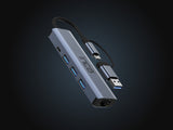 Inca 5-Port Hub Iutp-5t Usb-C A->3xusb-A3.0 Rj45 5gbit S Gr