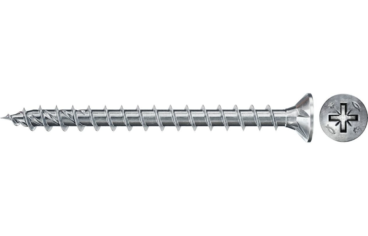 Fischer Fixtainer Powerfast Ii Cabeza Avellanada Pz, Juego De Tornillos 702 Piezas, Rosca Parcial Y Total, Galvanizado 562277