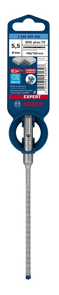Broca Bosch Professional Expert Percutor Sds-Plus-7x, Ø 5,5 Mm, Longitud Útil 100 Mm 2608900066