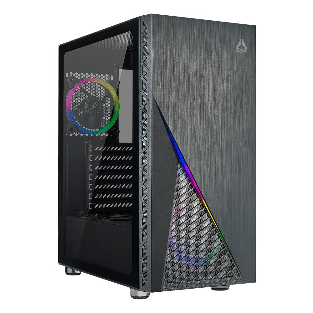 Caja Pc Azza Zeno 350 Negra Con Ventana De Lateral Csaz-350