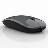 Raton Inalámbrico Recargable 2 En 1 Bluetooth + Usb 2.4g 1600 Dpi Ergonómico Gris