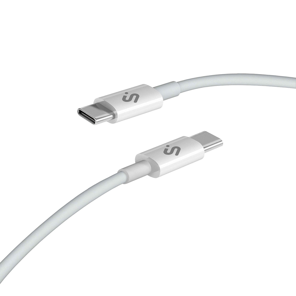 Cable Plus 100w Usb-C/Usb-C 2 M Blanco Subblim 100w/ Longitud: 2m/  Usb-C &Harr; Usb-C/ Pd 3.0 Y Qc 3.0