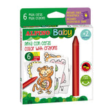 Alpino Ceras Baby "La Jungla" Para Bebés Con Cartas Para Colorear Estuche De 6 C/Surtidos
