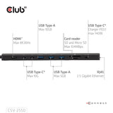 EAN 8719214473389 - CLUB3D CSV-2550 base para portátil y replicador de puertos Alámbrico USB Tipo C Negro imagen 7