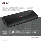 EAN 8717249401070 - CLUB3D SenseVision USB3.0 4K Docking Station Alámbrico USB 3.2 Gen 1 (3.1 Gen 1) Type-A Negro imagen 11