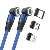 Realpower Magnetic Cable,1m,2x Magnetisch,Azul Con Adaptadorn