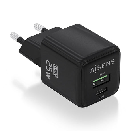 EAN 8436574709513 - AISENS ASCH-25W2P015-BK cargador de dispositivo móvil Universal Corriente alterna Carga rápida Interior imagen 1
