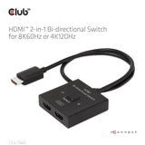 Club3d Hdmi Switch 2-In-1 Bidirektional 8k60hz 4k120hz Uhd Retail