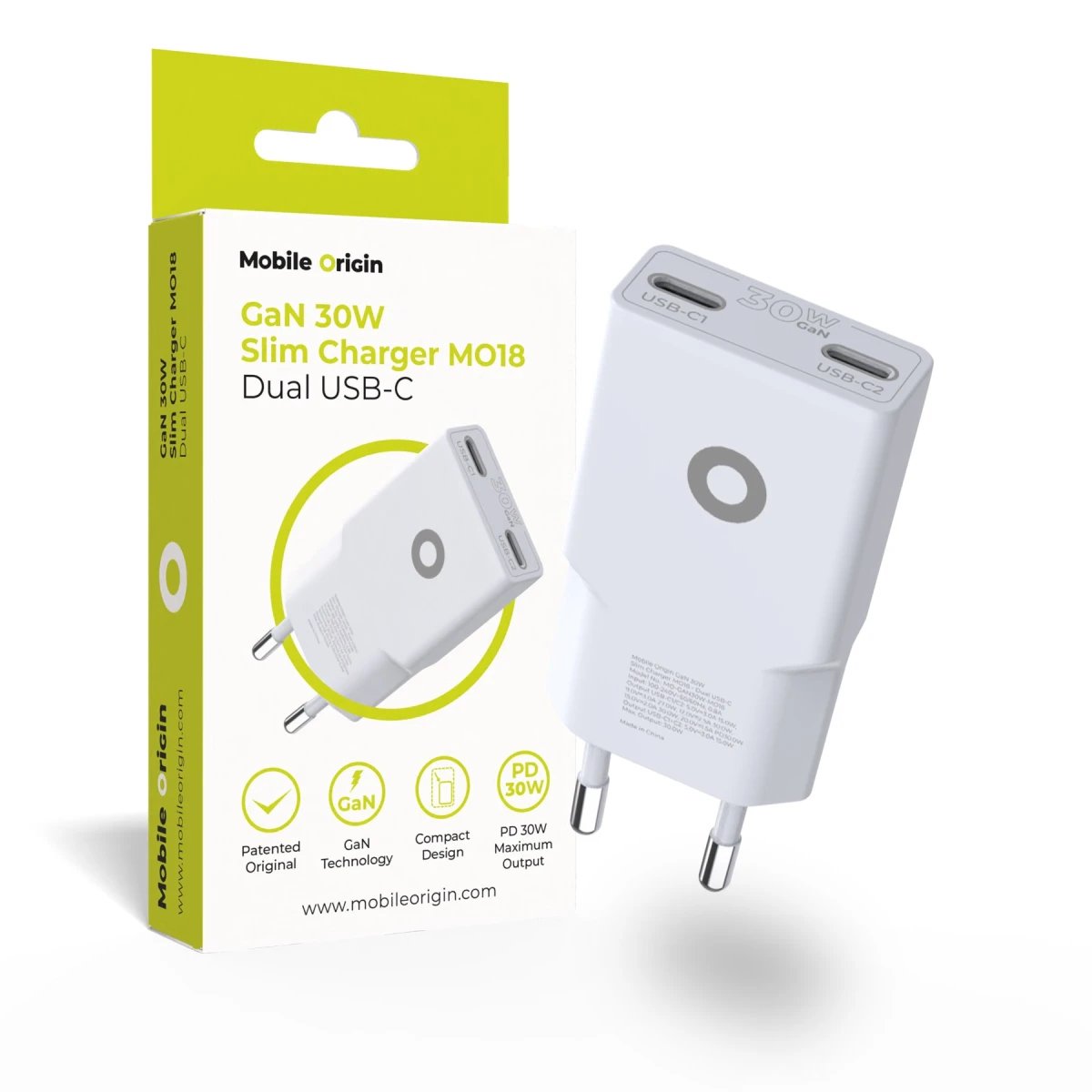Mobile Origin 30w Slim Charger Tüv Mo18 Dual Usb-C