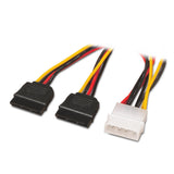 Aisens Cable Sata Alimentacion - Molex 4pin/M-2xsata Hembra - 20cm - 100% Cobre - Negro
