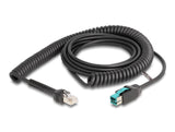 Delock 87995 Cable Rj50 En Espiral Macho A Poweredusb Macho, 12 V, 3 M, Negro