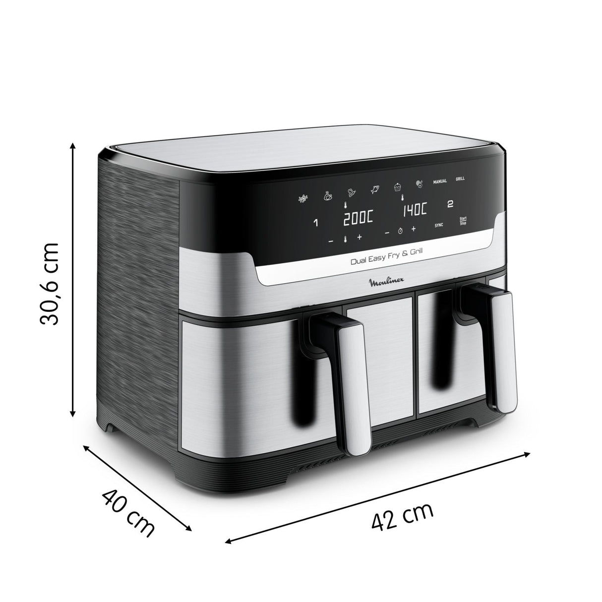 Freidora De Aire Moulinex Ez905d20 Dual 5.2l + 3.1l