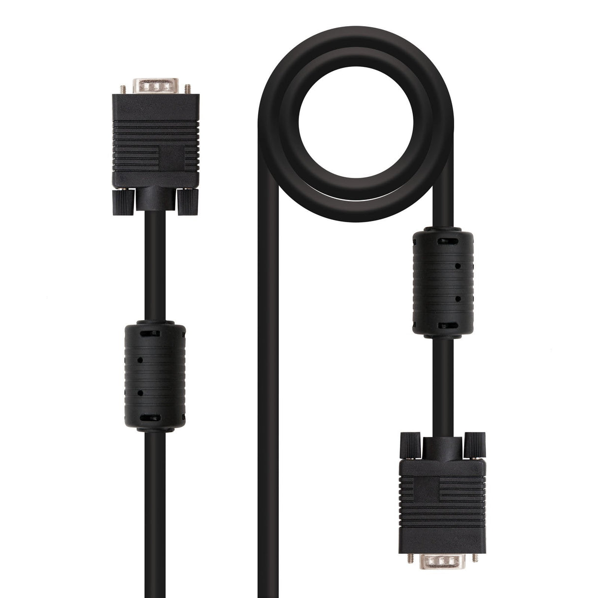Nanocable Cable Svga Con Ferrita Hdb15 Macho A Hdb15 Macho 1.80m - Negro