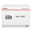 EAN 4549292031485 - Canon 039 cartucho de tóner 1 pieza(s) Original Negro imagen 1