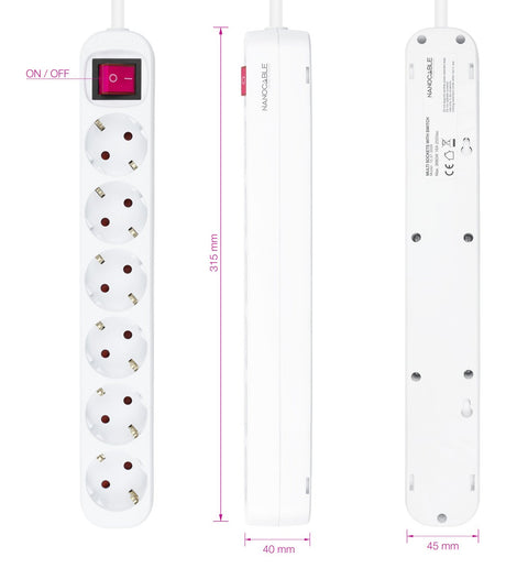 EAN 8433281010185 - Nanocable 10.37.0006 base múltiple 1,4 m 6 salidas AC Interior Blanco imagen 3