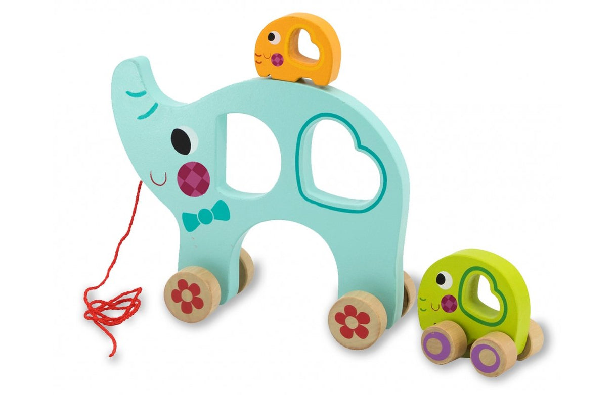 Jamara Holzspielz. Kidiwood Nachzieh-Elefantenfam. 3tlg 1,5+