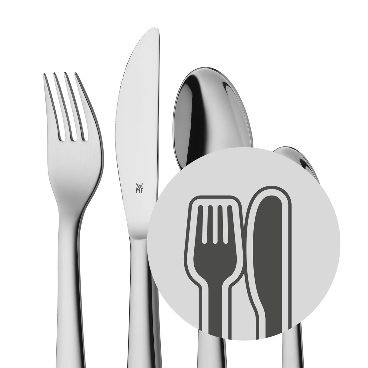 Wmf 12.9405.9964 Cubierto Para Niños Conjunto De Cubiertos Infantiles Blanco Porcelana, Acero Inoxidable