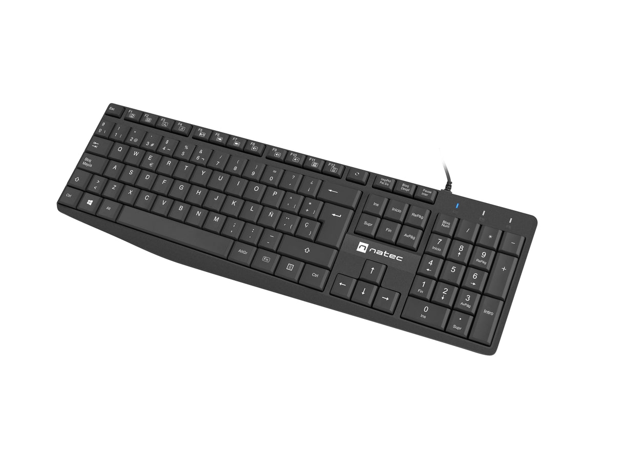 Teclado Natec Nautilus Slim Layout Español Negro