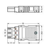 Wago 770-113 Stecker,Mit Zugentlastungsgehuse, 3-Polig,Schwarz