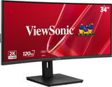 Monitor Viewsonic 34" 21:9, 3440 X 1440, Superclear® Ips Curve Monitor, Hdmi, Displayport, Usb, Usb-