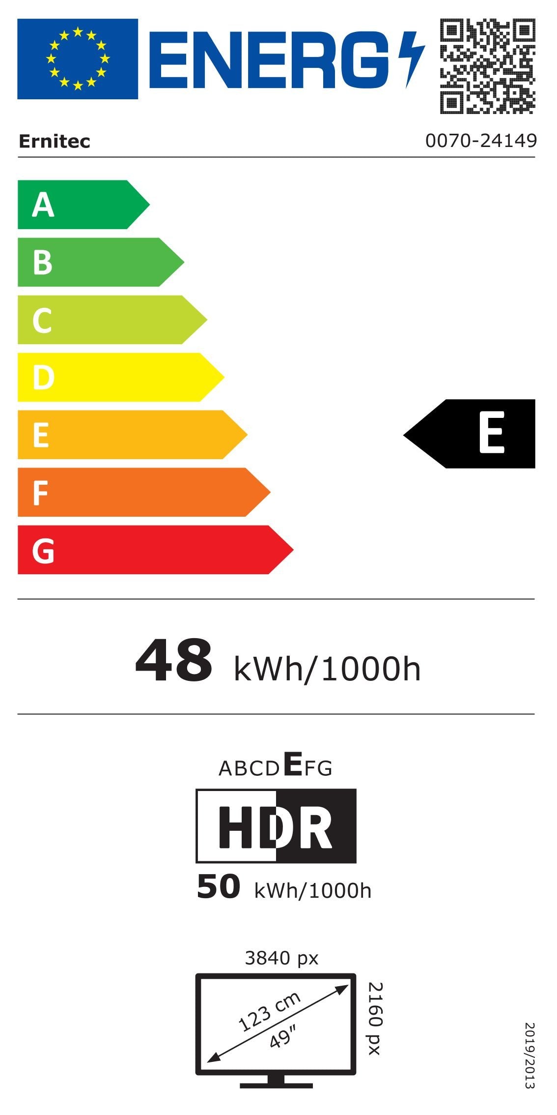 EAN 5715063070550 - Ernitec 0070-24149 LED display 124,5 cm (49") 3840 x 2160 Pixeles 4K Ultra HD Negro imagen 2