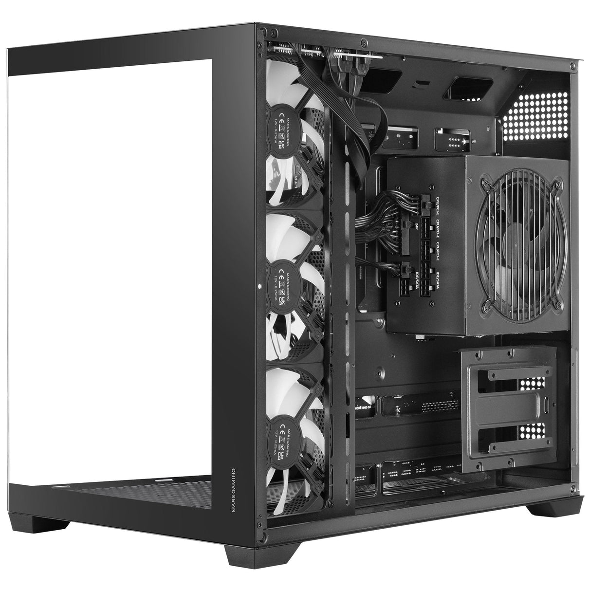 Caja Pc  Atx Mars Gaming Mcv5 Cristal Templado Panoramico Argb Gpu 416mm Negra