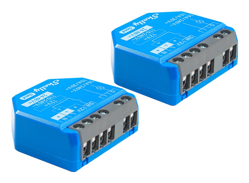 Shelly Relais "1 Gen4 2er Pack" Max 16a 1 Kanal Wlan Matter Zigbee Azultooth