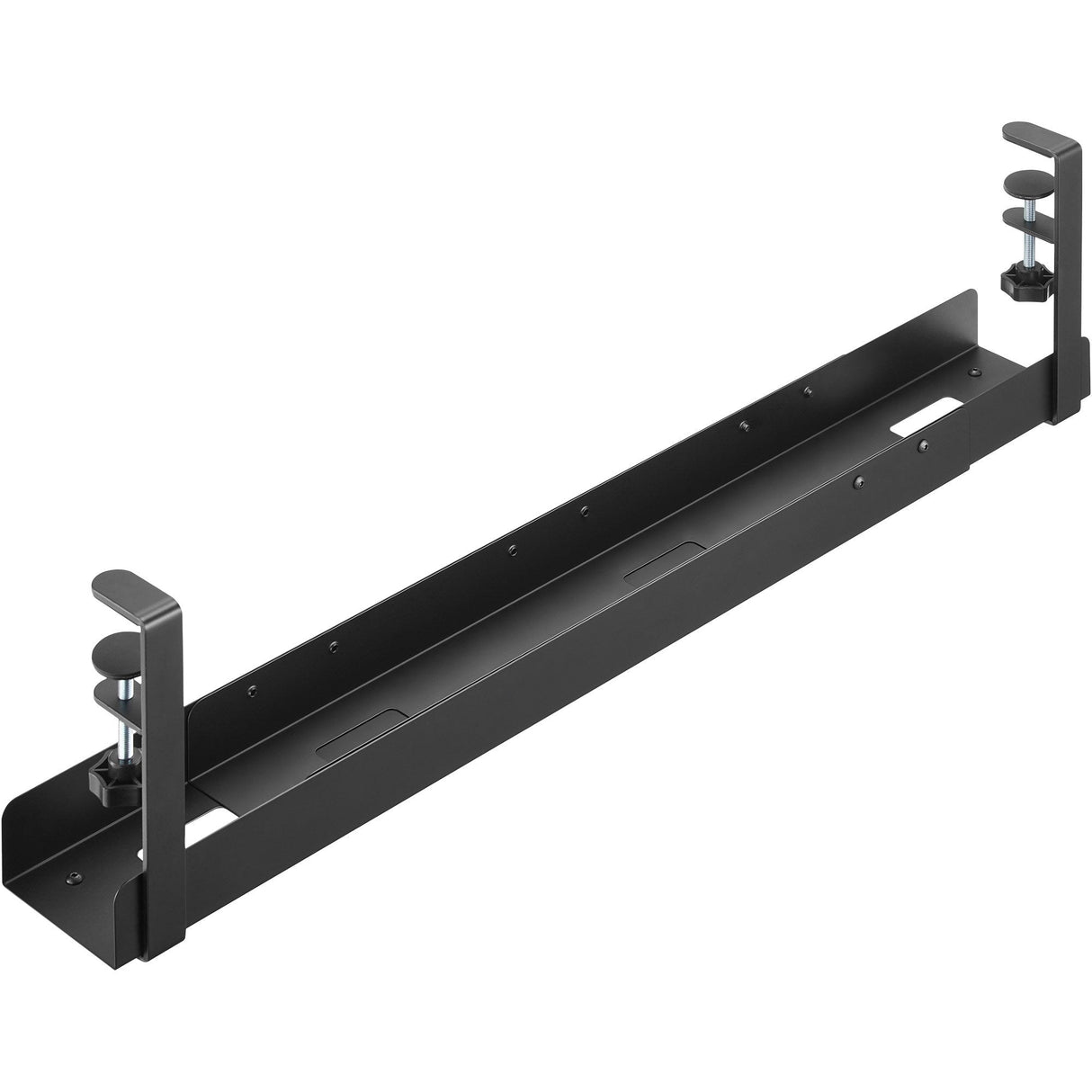 Inline® Universal Cable Guide Rail, 3 Levels 80/100/120 Cm, For Under-Table Mounting, With Screw Clamps, Black