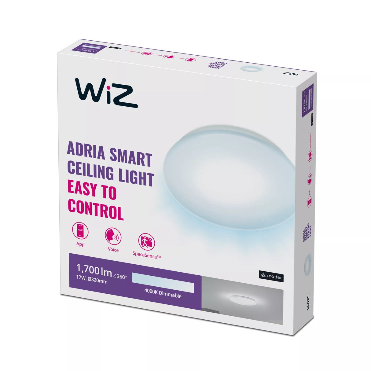 Wiz Adria Lámpara De Techo Led 17 W Blanco Frío Claro 4000 K Blanco