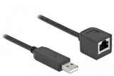 Delock Serielles Anschlusscable Mit Ftdi Chipsatz, Usb 2.0 Typ-A Stecker Zu Rs-232 Rj45 Buchse 25 Cm Schwarz