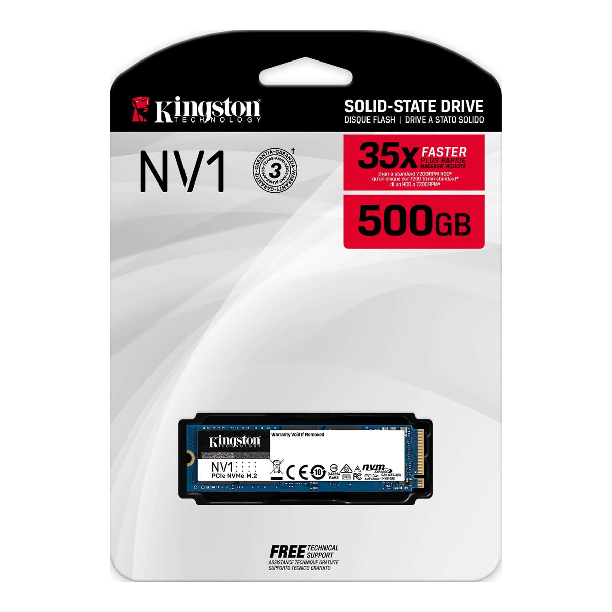 Disco Duro M2 Ssd 500gb Pcie Nvme Nv1 Kingston Snvs/500g