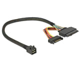 Delock Cable Sff-8643 Stecker > U.2 Sff-8639 Buchse + Sata Stromanschluss 30 Cm