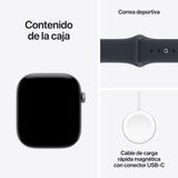 Apple Watch Series 12 (2026) Gps+Cel 46mm Caja De Aluminio Gris Espacial Correa Deportiva Azul Marino Talla M L Siri Ai