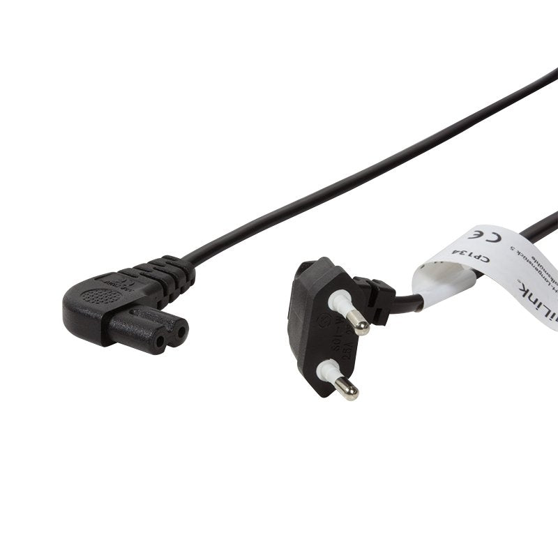 Logilink Power Cable, Cee 7 16 (90°) To Iec C7 (90°), Negro, 0.75 M