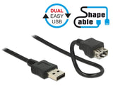 Delock 0.5m 2xusb2.0-A Cable Usb 0,5 M 2.0 Usb A Negro