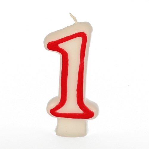 Candle Papstar 1 Zahlenkerzen 7.3 Cm Blanco, Rojo