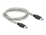 Delock 86775 Cable Usb 3.2 Gen 1 De Tipo-A Macho A Tipo-A Macho Con Cubierta Metálica 1 M